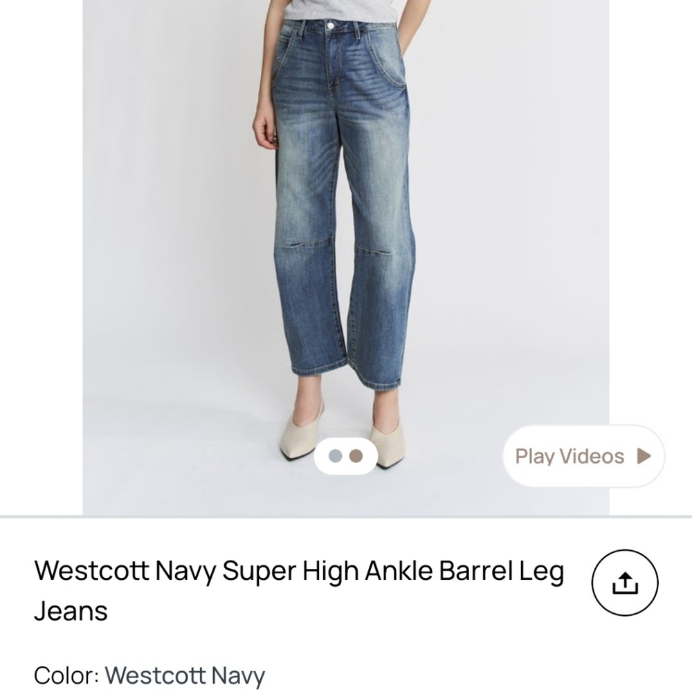 Mica Super High Ankle Barrel Leg Jeans
